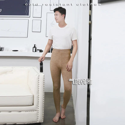 100% Merino Wool Men's Long Johns thermal Underwear Pants Winter Man Merino Wool Bottom Thermal Warm Leggings Elastic Knit Pants