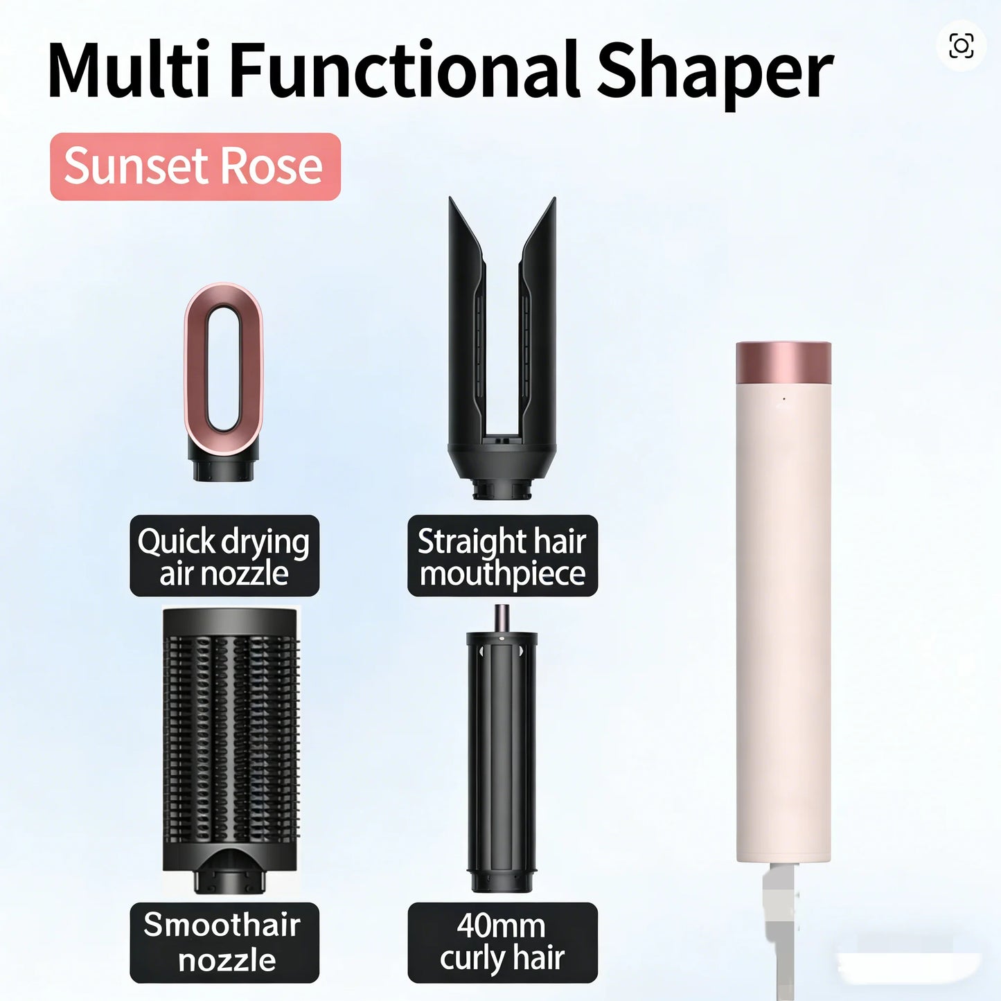 SenCiciMen New 6-in-1 Hair Styler Hot Air Brush, Multi-Functional Dry Straighten Curl, Salon & Home Use Hair Styling Tool