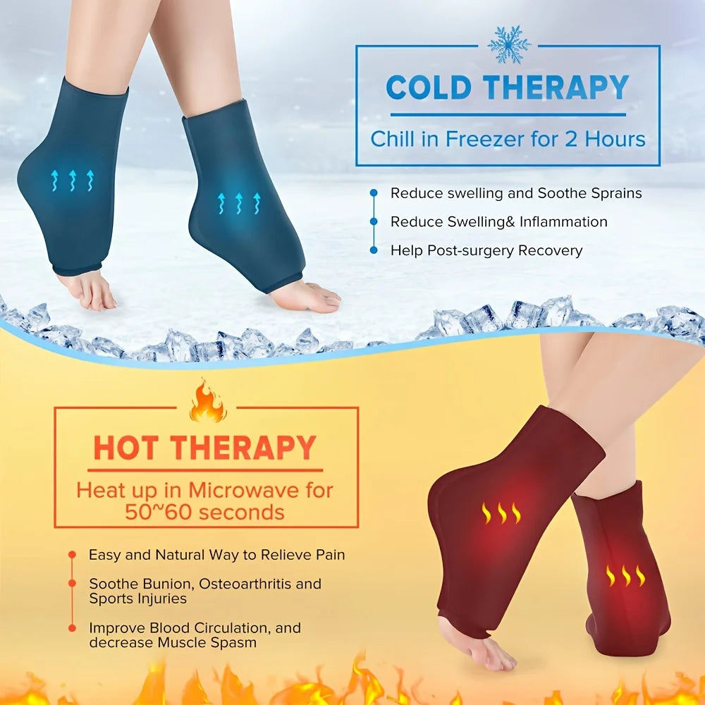 Swelling Relief Insole Reusable Gel Ice Pack For Feet - Hot & Cold Therapy Ideal For Achilles Tendonitis Plantar Fasciitis
