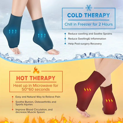 Swelling Relief Insole Reusable Gel Ice Pack For Feet - Hot & Cold Therapy Ideal For Achilles Tendonitis Plantar Fasciitis