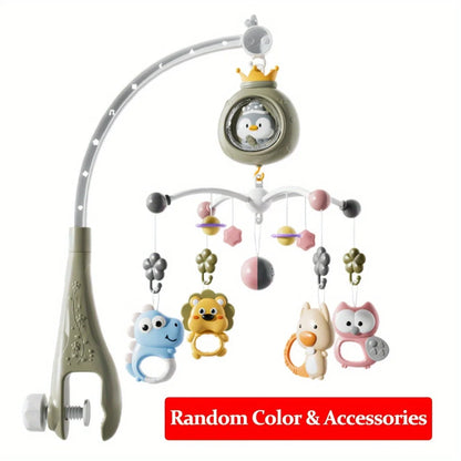 Penguin crib ornament with interactive music and lights – promotes children's brain development, multi-functional rotating toy