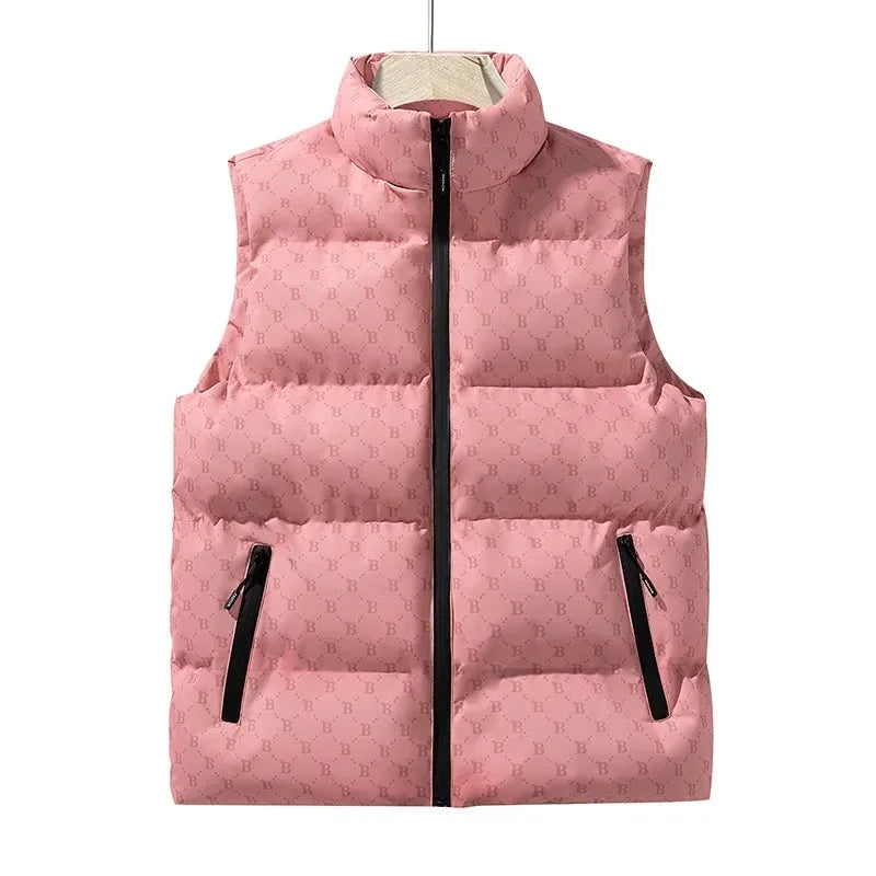 2025  Men's down Cotton Vest Autumn Winter New Style Youth Shoulder Warm Outerwear Men's Tank Top Vest Jacket