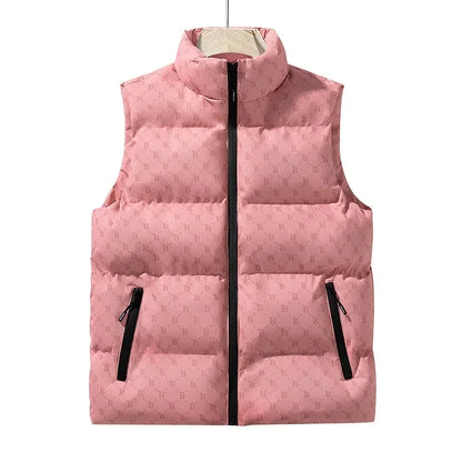2025  Men's down Cotton Vest Autumn Winter New Style Youth Shoulder Warm Outerwear Men's Tank Top Vest Jacket