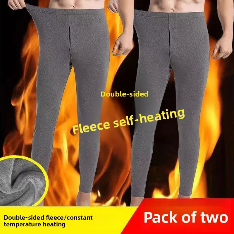Double-Sided German Velvet Men's Thermal Pants Inner Wear Autumn Winter Fleece Heating Constant Temperature Large Size Bottom...