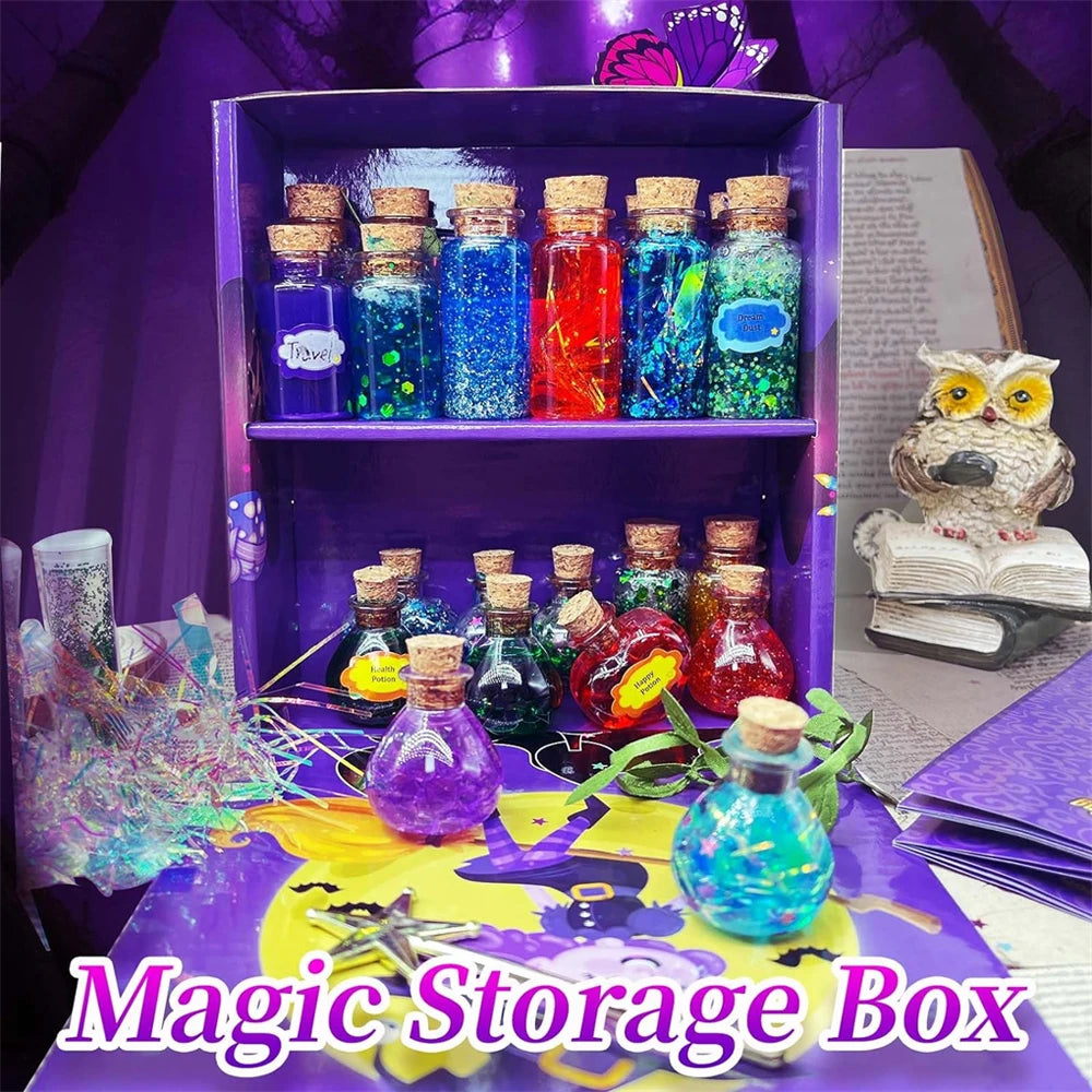DIY Fairy Magical Potions Kit for Kids Potion Making Set Fairy Potion Bottles Craft Toy Science Set Magic Kits(22pcs）