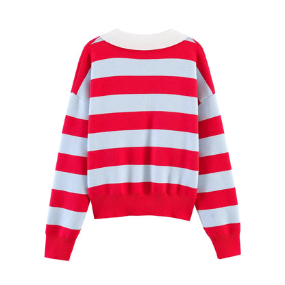 Fashionable Striped Women's  Shirt Spring New Arrival Loose Fit Classic Pattern Business Casual Long Sleeve  Neck