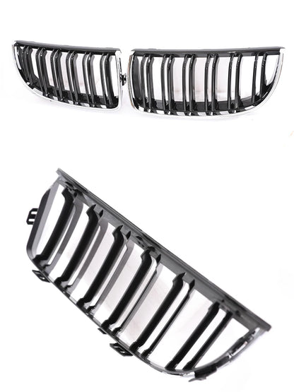 Carbon Fiber Chrome M Color Chrome Gloss Matte Black Grille Kidney Grill For BMW 3 Series E90 E91 Pre-Facelift 2005-2008 320 330