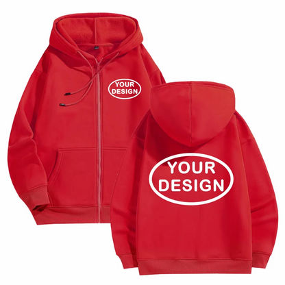 Customize Your Logo Zipper Sweatshirt For Men And Women Loose Casual Fashionable Long Sleeved Sportswear Personalized Embroidery