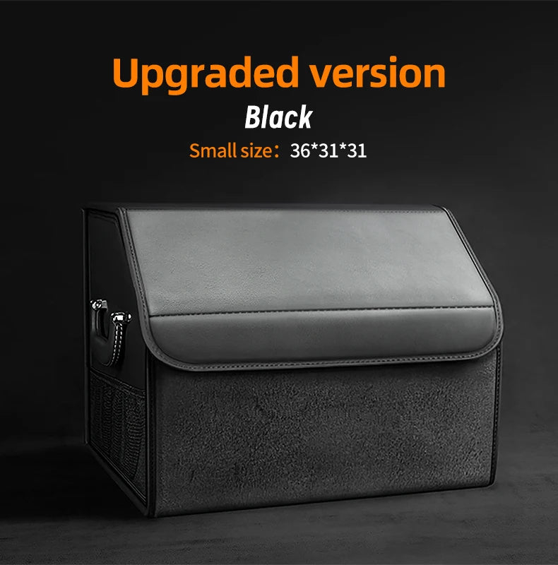 Car Suede Trunk Organizer Large Capacity Leather Foldable Storage Box Portable Multifunctional Tool Organizer Car Accessories