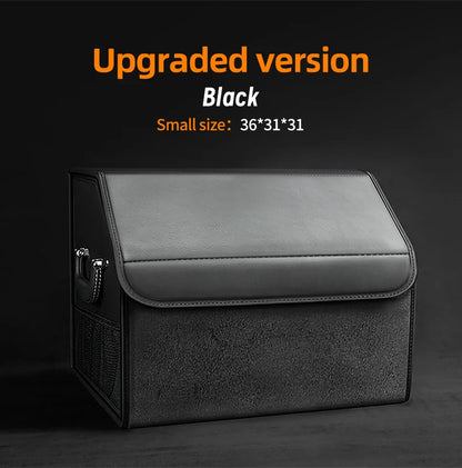 Car Suede Trunk Organizer Large Capacity Leather Foldable Storage Box Portable Multifunctional Tool Organizer Car Accessories