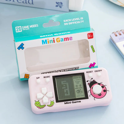 Transparent Mini Handheld Game Console 26 Classic Russian Block Games Backpack Pendant Toy For Chrismas