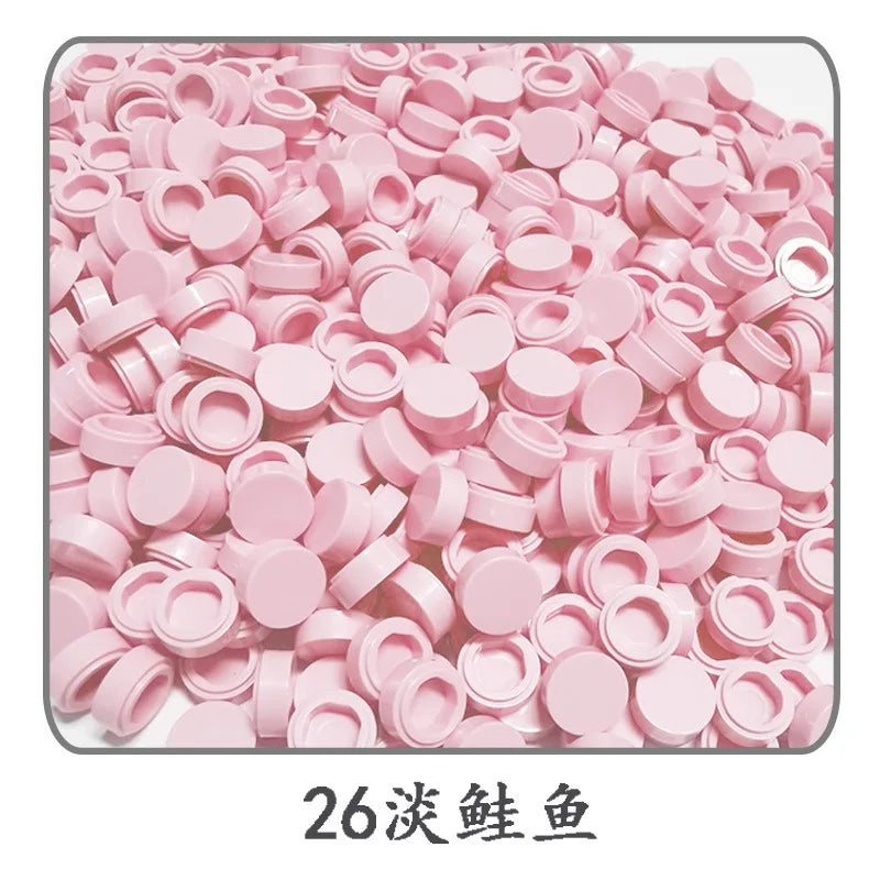 900pcs 52 Colors City Building Blocks Flat Tile 1x1 Round Bricks DIY Enlighten Blocks Parts 98138 Blocks for Children Boys Girls