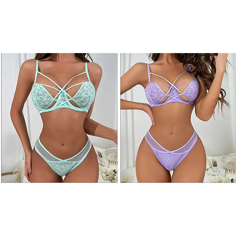 New Arrival French Style Lace Bra Set Female Push Up Underwire Thin Cup Anti Sagging Comfort Lingerie Suit For Everyday Wear Set