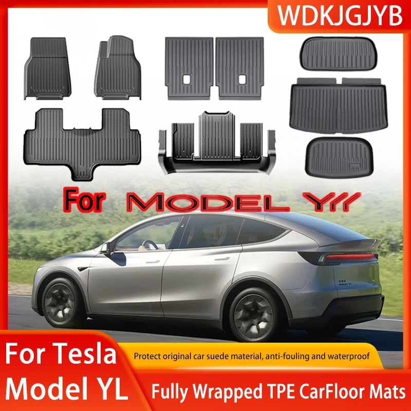 RHD Car Floor Mats For Tesla Model YL Launch2026 Luggage Mat Set Four Seasons Waterproof Anti-slip Trunk Mat Model YL Floor Mats
