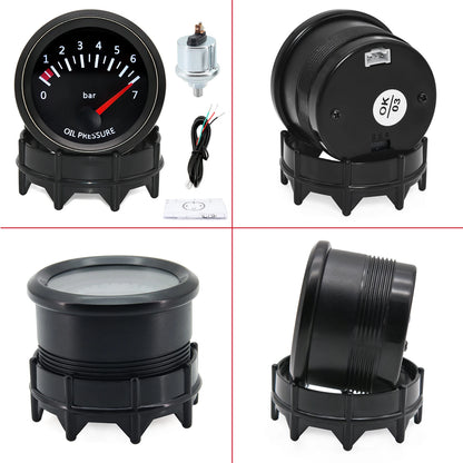 2'' 52mm Racing Car Indicator Water Temp Gauge Oil Temp Meter Voltmeter Oil Press Vacuum Boost Air Fuel Ratio EGT Instrument