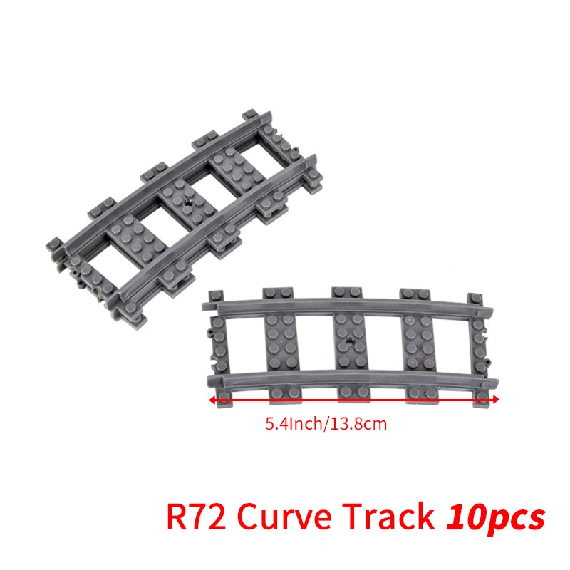 MOC City Bricks Train Flexible Construction Parts Railway Curve Track R104 Building Blocks Model Accessories Compatible 53401