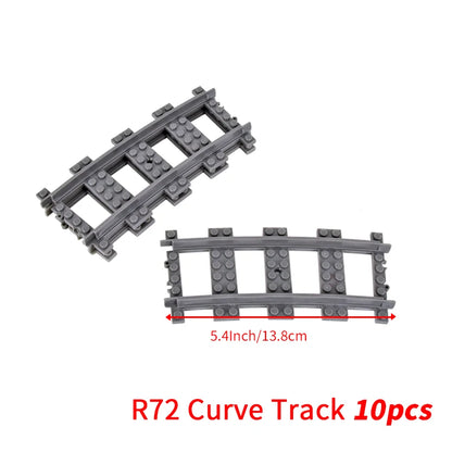 MOC City Bricks Train Flexible Construction Parts Railway Curve Track R104 Building Blocks Model Accessories Compatible 53401