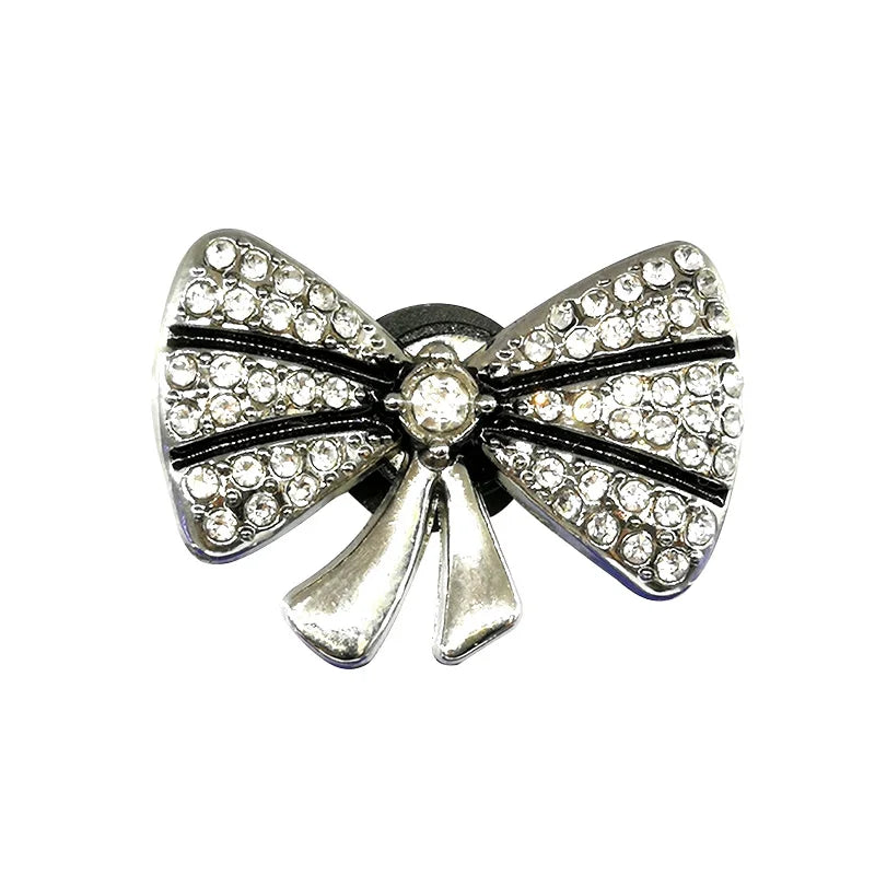 1/20pcs Silvery Metal Clog Charms Bling Luxury Style Crown Heart Fashion Women Men Shoe Charms Jean Set Metal Shoe Accessories