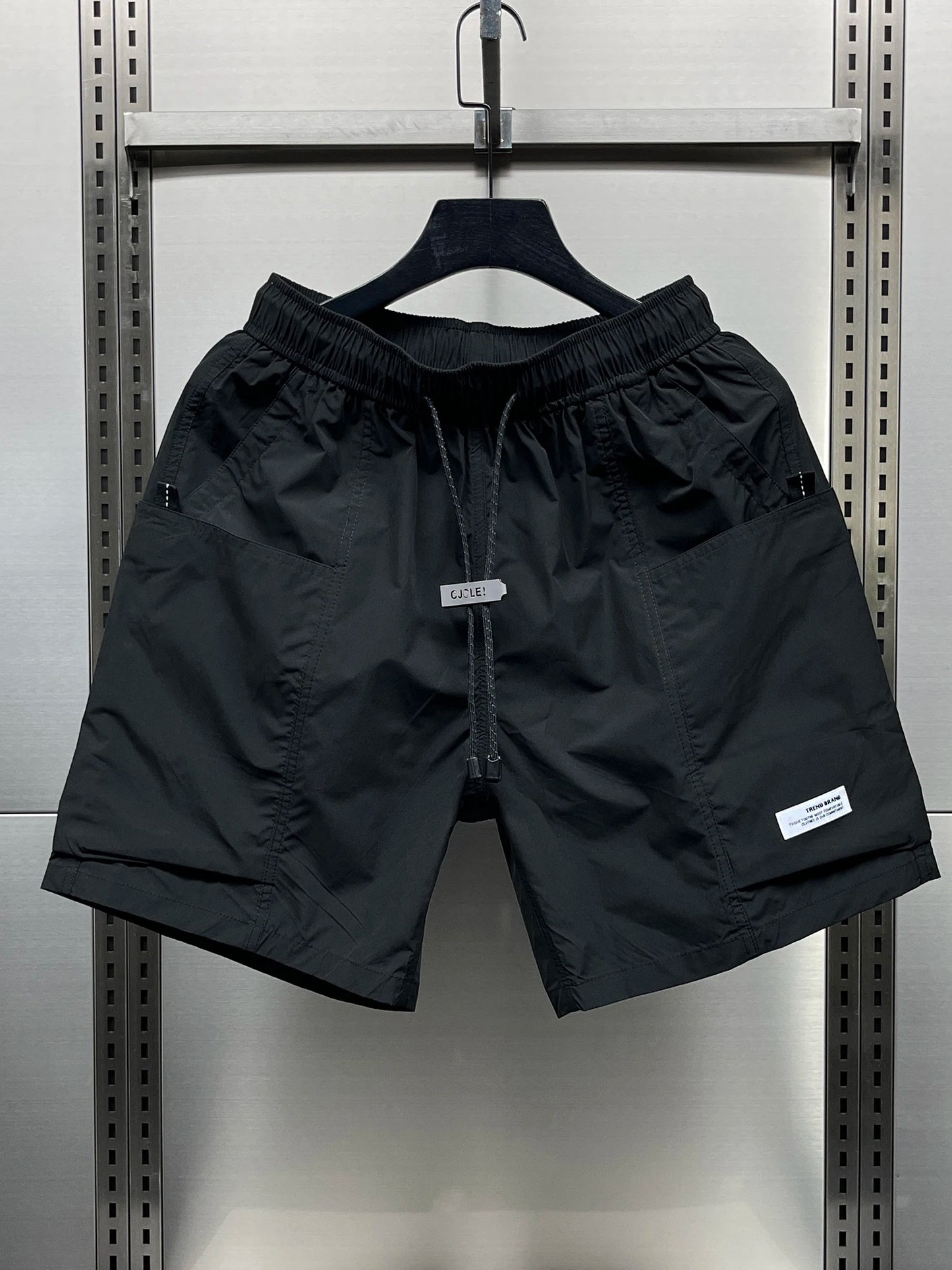 Men's Summer New Ice Silk Quick Dry Workwear Shorts Loose Five-Point Street Style Thin Beach Pants Straight Leg mid Waist