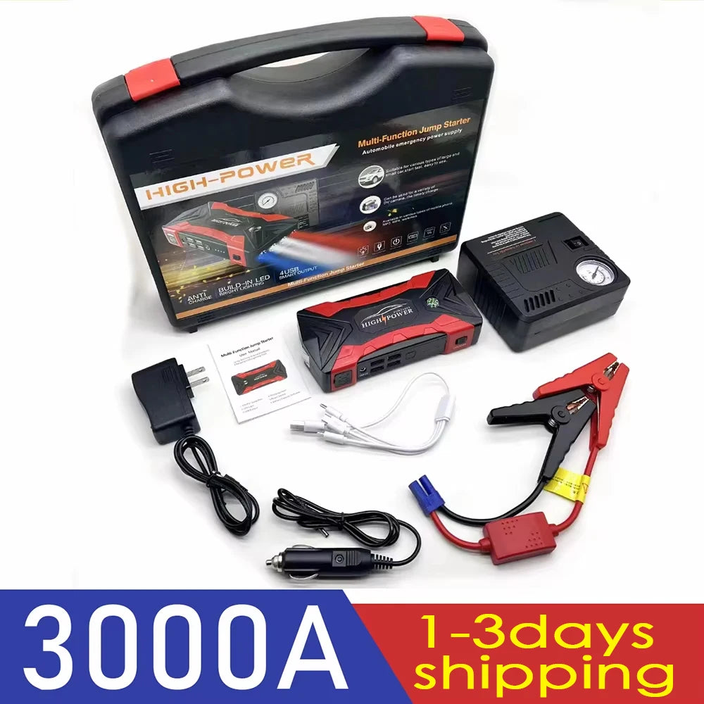 Car Jump Starter 3000A Starting Device Portable Power Bank Battery Starter Launcher For Car Booster Articles