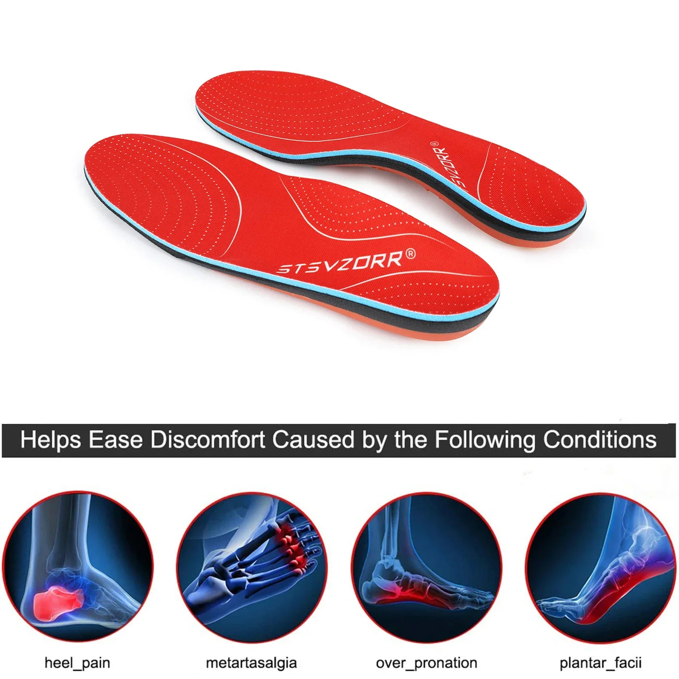IFitna Plantar Fasciitis Orthopedic Insole Flat Feet Arch Support Orthotic Memory Foam  Shoe Insert Men Women Sport Shock Absorb