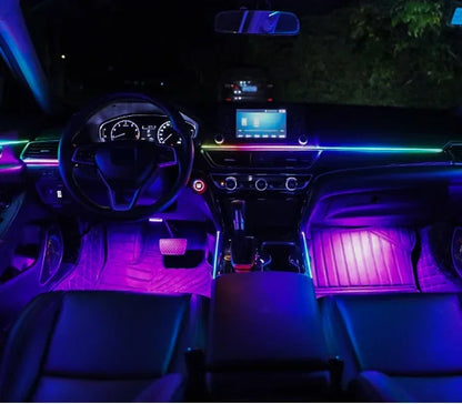 10/14/18/22 in 1 Dual Zone Hidden Acrylic RGB 64/213 Color Symphony Streamer Auto Interior Car Ambient Light Kit APP Control 12V