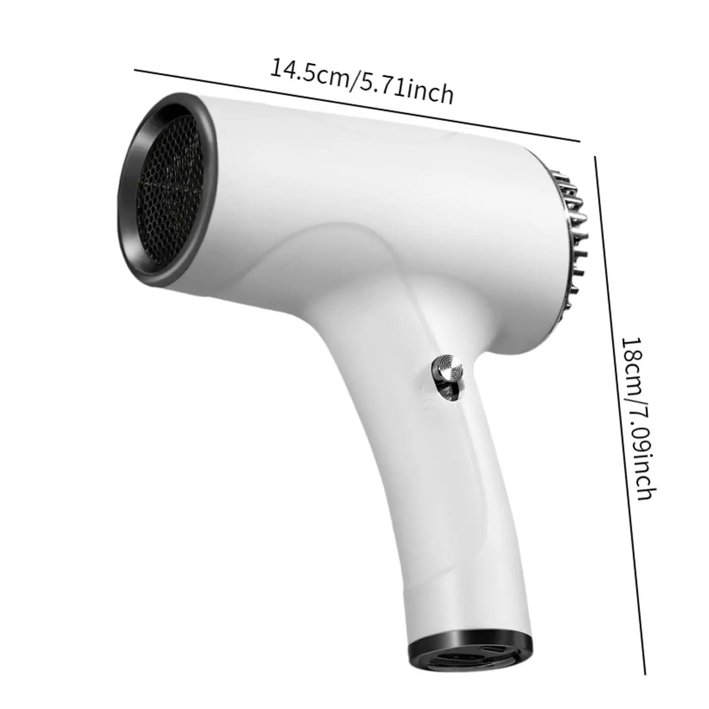 Rechargeable Cordless Hair Dryer Two Speeds Portable Powerful Blow Dryer for Home Dormitory Travel Use