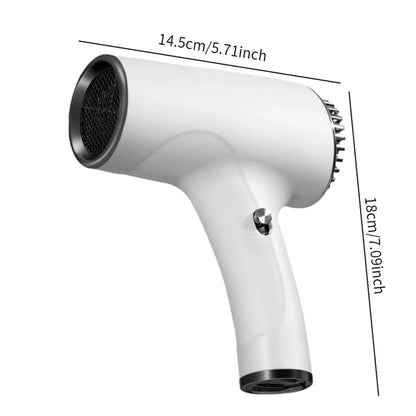Rechargeable Cordless Hair Dryer Two Speeds Portable Powerful Blow Dryer for Home Dormitory Travel Use