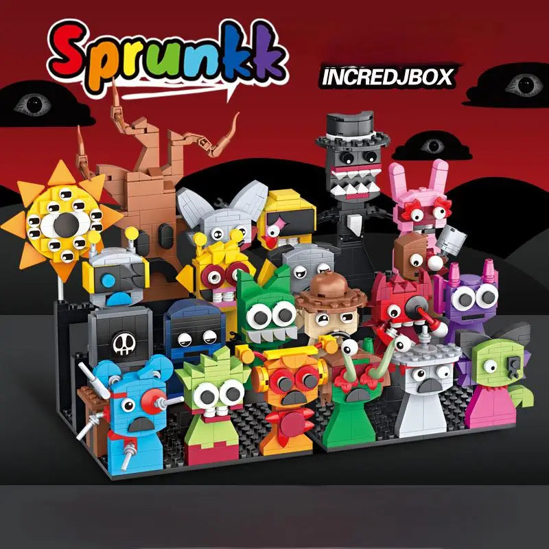 20 in 1 Sprunki Toys Building Set Compatible with 926 Pcs Sprunki Action Figures Roles Building Brick for Fans Kids Adults