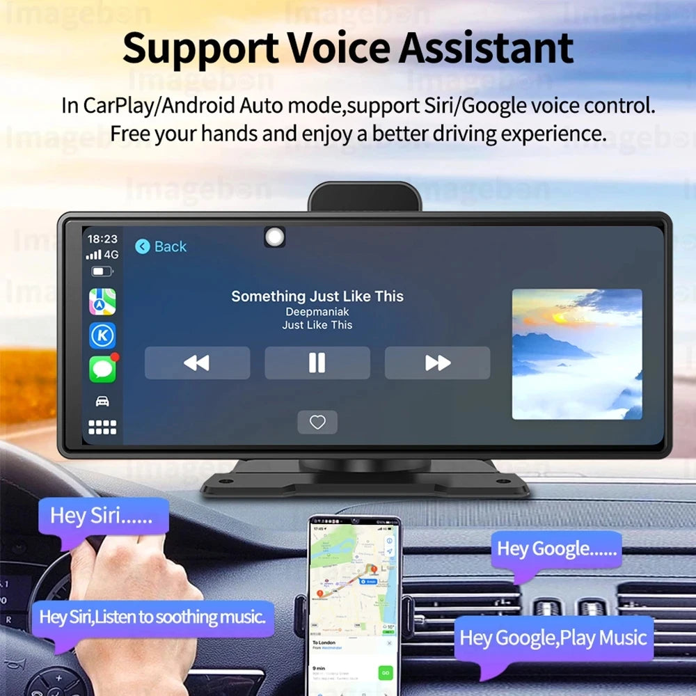 10.26 Inch Car GPS Navigation CarPlay Android Anto Z80 DVR Camera 4G+64G ROM ADAS 5G WiFi BT FM Dash Camera Video Recorder