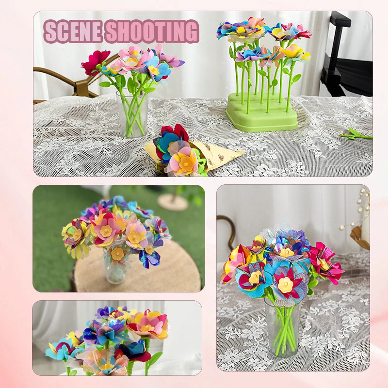 DIY Flower Craft Making Machine Kit for Kids - Creative Art & Handmade Toy, Parent-Child Interaction, Fine Motor Skills Training