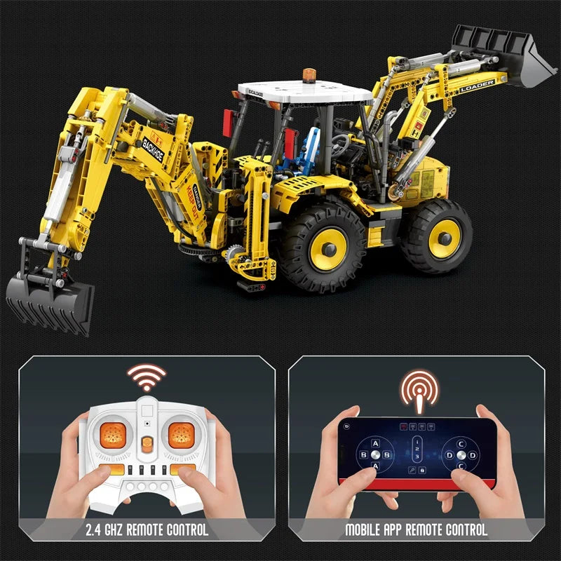 NEW 2466pcs Bulldozer Excavator Truck Remote Control Model Building Blocks Bricks Puzzle Toy Birthday Christmas Gifts For Boy