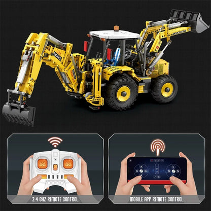 NEW 2466pcs Bulldozer Excavator Truck Remote Control Model Building Blocks Bricks Puzzle Toy Birthday Christmas Gifts For Boy