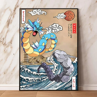 Classic Canvas Hd Prints Poster Pokemon Charizard Blastoise Cartoon Character High Quality Home Living Room Mural Decorative