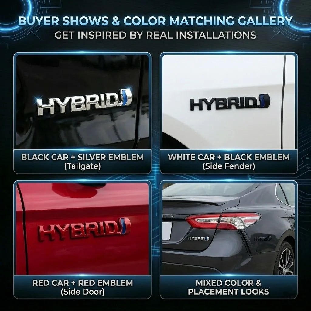 For Toyota RAV4 Reiz Hybrid Emblem Badge Sticker Rear Trunk Logo Metal Plated Black Red Silver Car Styling