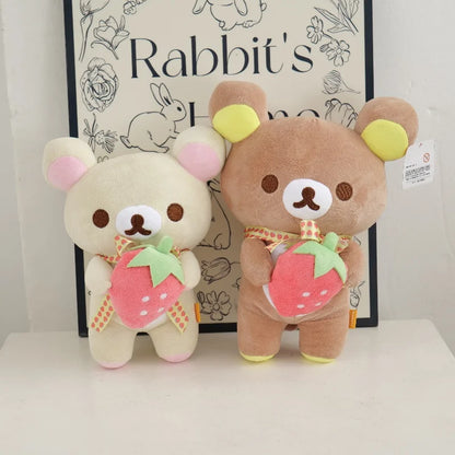 White Strawberry Rilakkuma Plush collection Teddy Bear Peluche Anime Bear Kuma Plushies Stuffed Doll Kawaii Room Decor Girl Gift