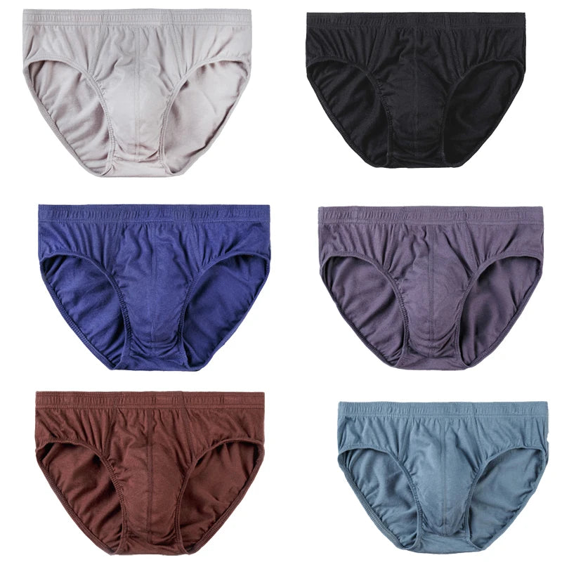 6 Pcs/Lot Men's 100% Cotton Panties Breathable Briefs Comfortable Male Underwear Lingerie Underpants Plue Size Xl -5Xl
