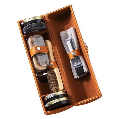 Leather Shoe Care Cleaner All-in-one Shoe Polishing Kit for Men Boots Travel Shoe Protector Organizer