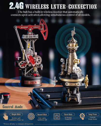 ROBOTIME ROKR Industrial City Series 3D Puzzle Steampunk Mechanical Model Unique Desk Decor Ideal Birthday Gift For Boys Men
