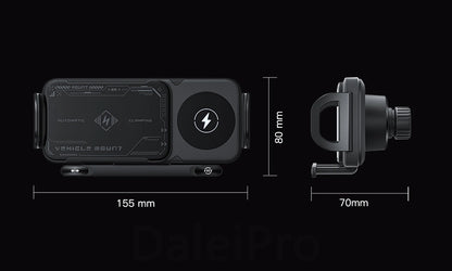 Universal Car Phone Holder Wireless Charger Phone Mount Intelligent Induction Electric Rotation Phone Holder Charger Magsafe