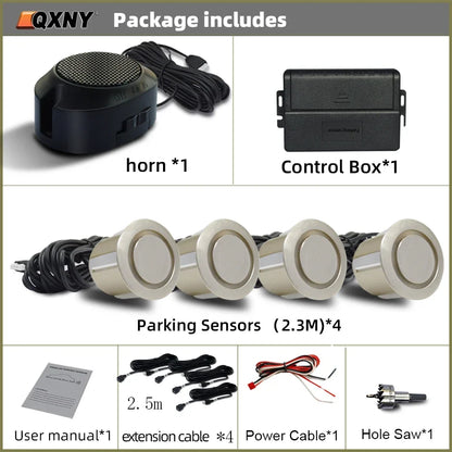 Professional Front Parking Sensor Kit Auto Parktronic Vehicle Assistant System Buzzer Alarm Volume Can be Adjusted Universal