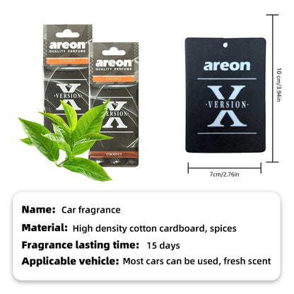 areon 5/20pcs COCONUT Scent Car Air Freshener, Natural Tea-Scented Paper, Car-Mounted Hanging Type, Car Interior Accessories