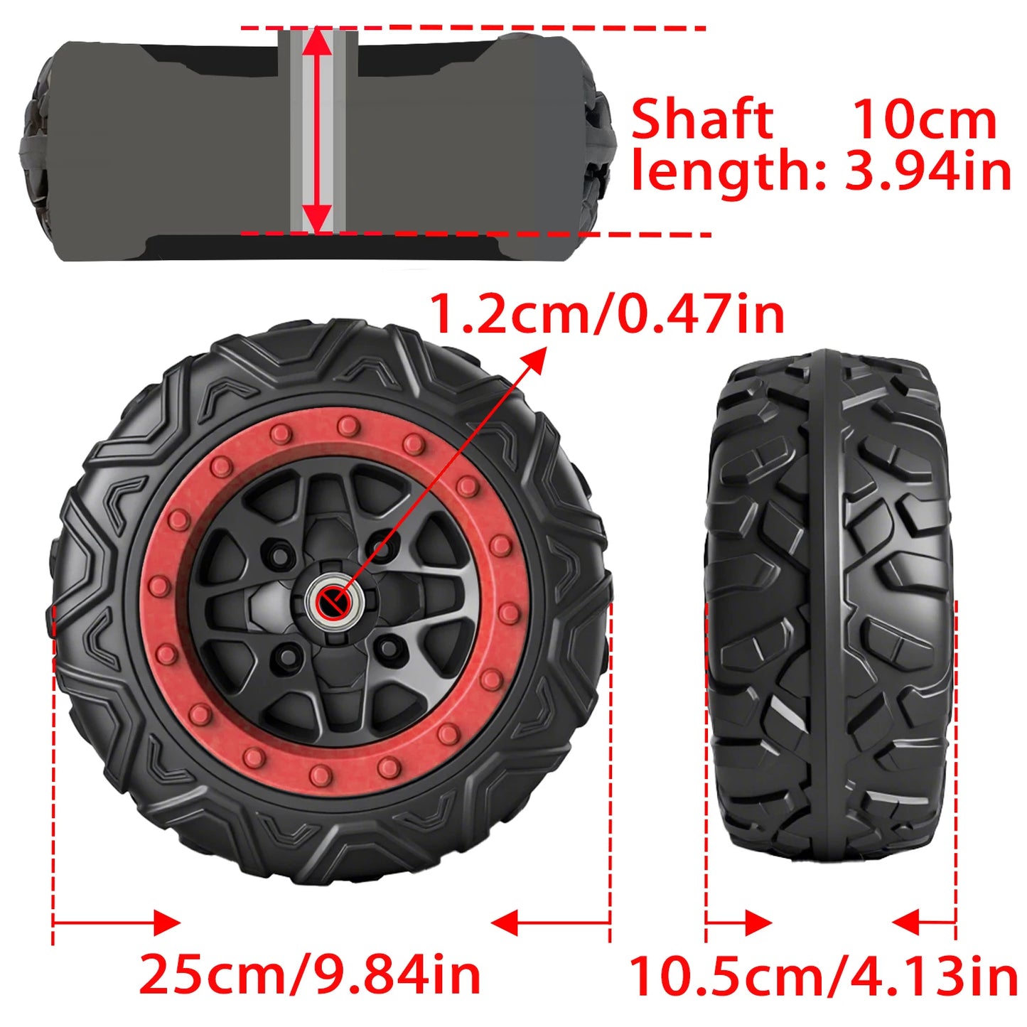 21CM/25CM/30CM,8/10/12in Children Electric Ride on Car EVA Solid Rubber Alligator Tire,Kart drifting car tire,Coupler, bearing