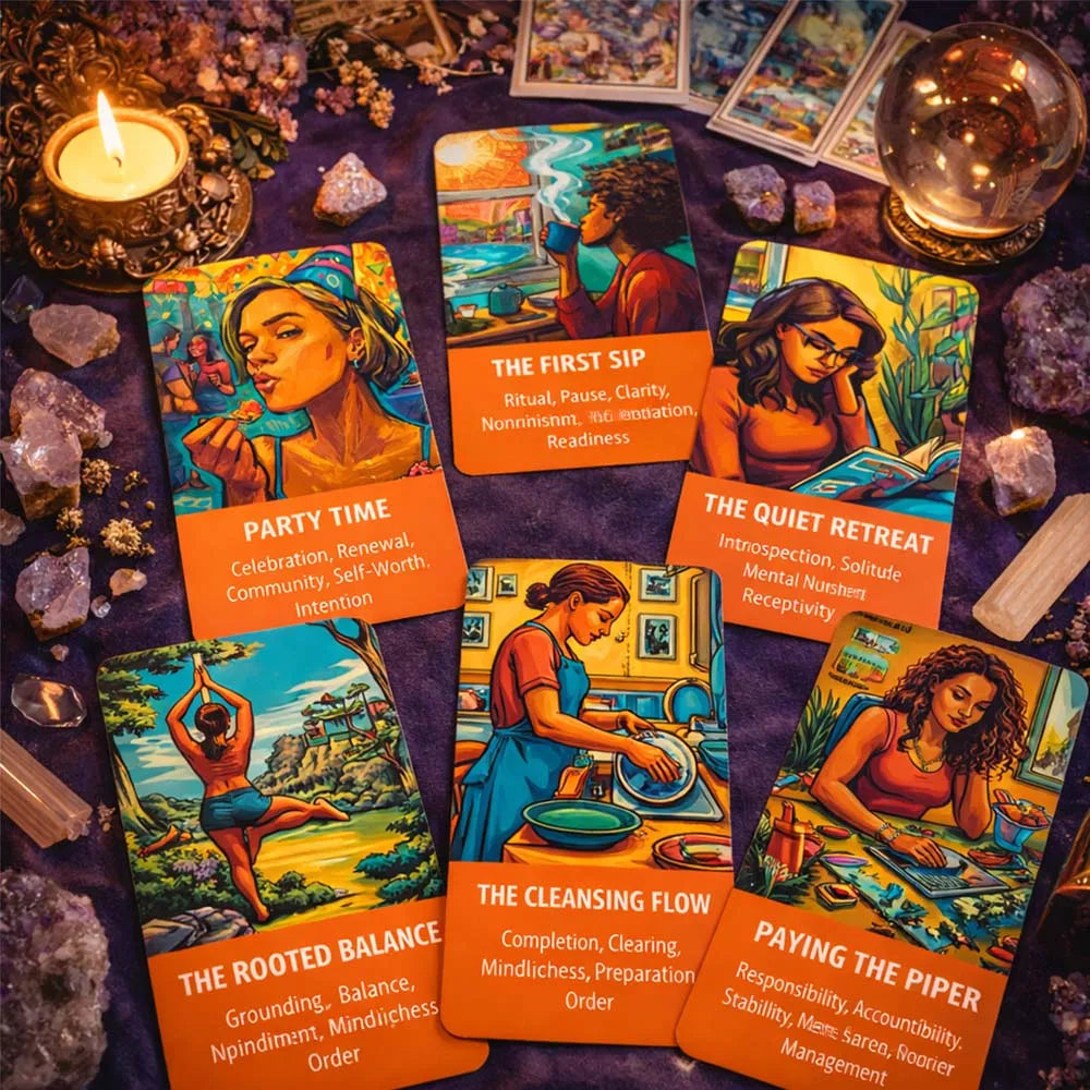 56 Cards The Daily Rhythms Oracle Deck, 13x8 Cm, Build Inner Connection Understanding Life Changes Card Game, Spiritual Insight