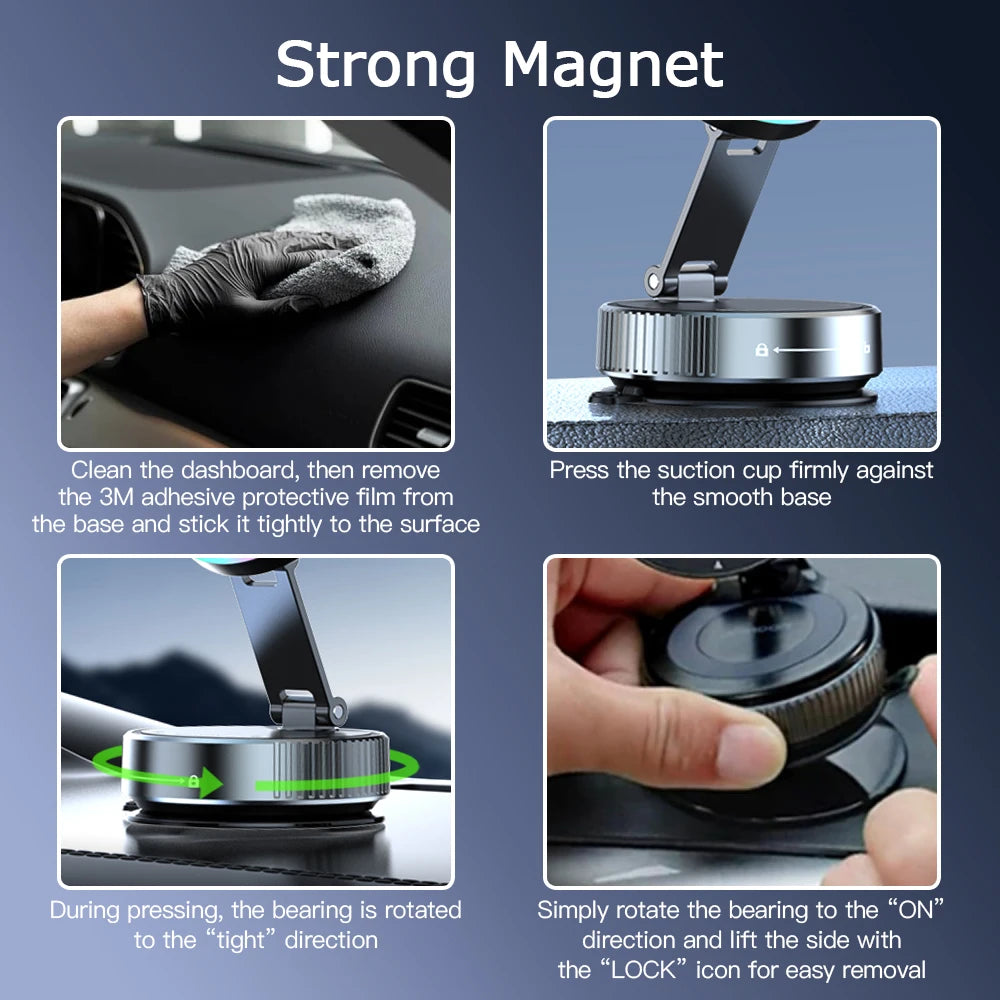 2026 NEW CAR Phone Magnetic Stand Multi-Functional Vacuum Adsorption Stretching And Folding 360° Rotate Navigation Stand
