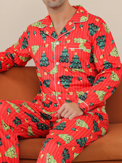 Two piece sets men's pajamas autumn and winter long sleeved pants casual cartoon style sleepwear set