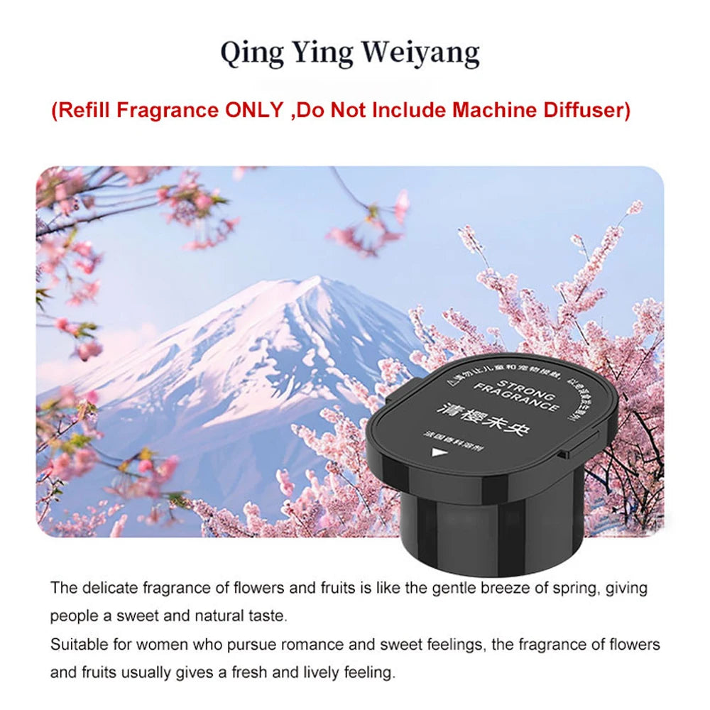 Smart Vehicle Aromatherapy Machine，Auto Start/Stop，Atomized Scent Diffusion，3-Gear Control，Detachable Replaceable Cartridge