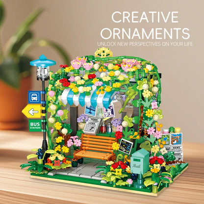 JJ9197 Street Scene MOC Building Blocks City Pavilion Model DIY Architecture STEM Educational Toy Girl Birthday Christmas Gift
