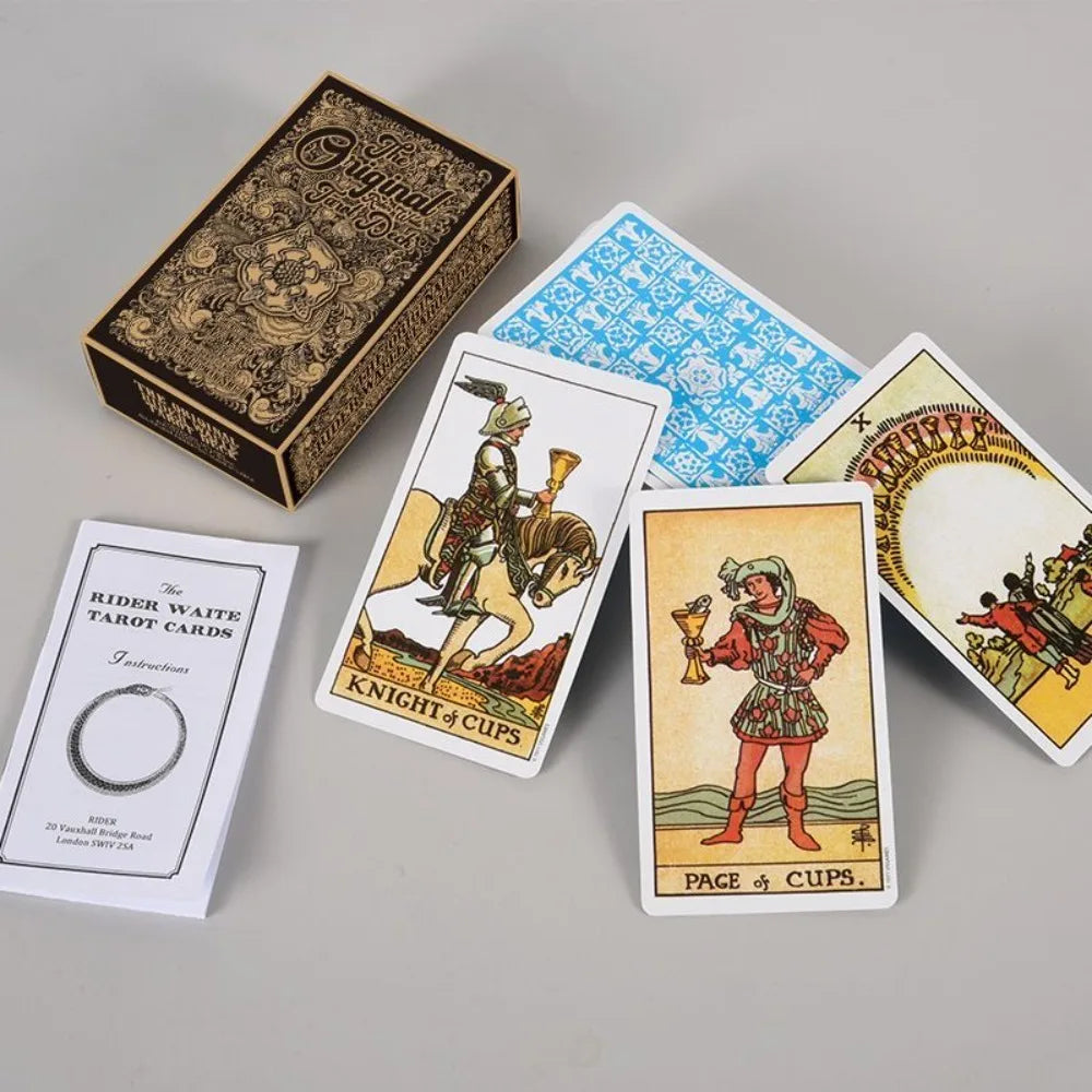 12*7cm Rider Waite Tarot Cards - 78 Card Original Tarot Deck with Instruction Manual - Traditional Divination Tool