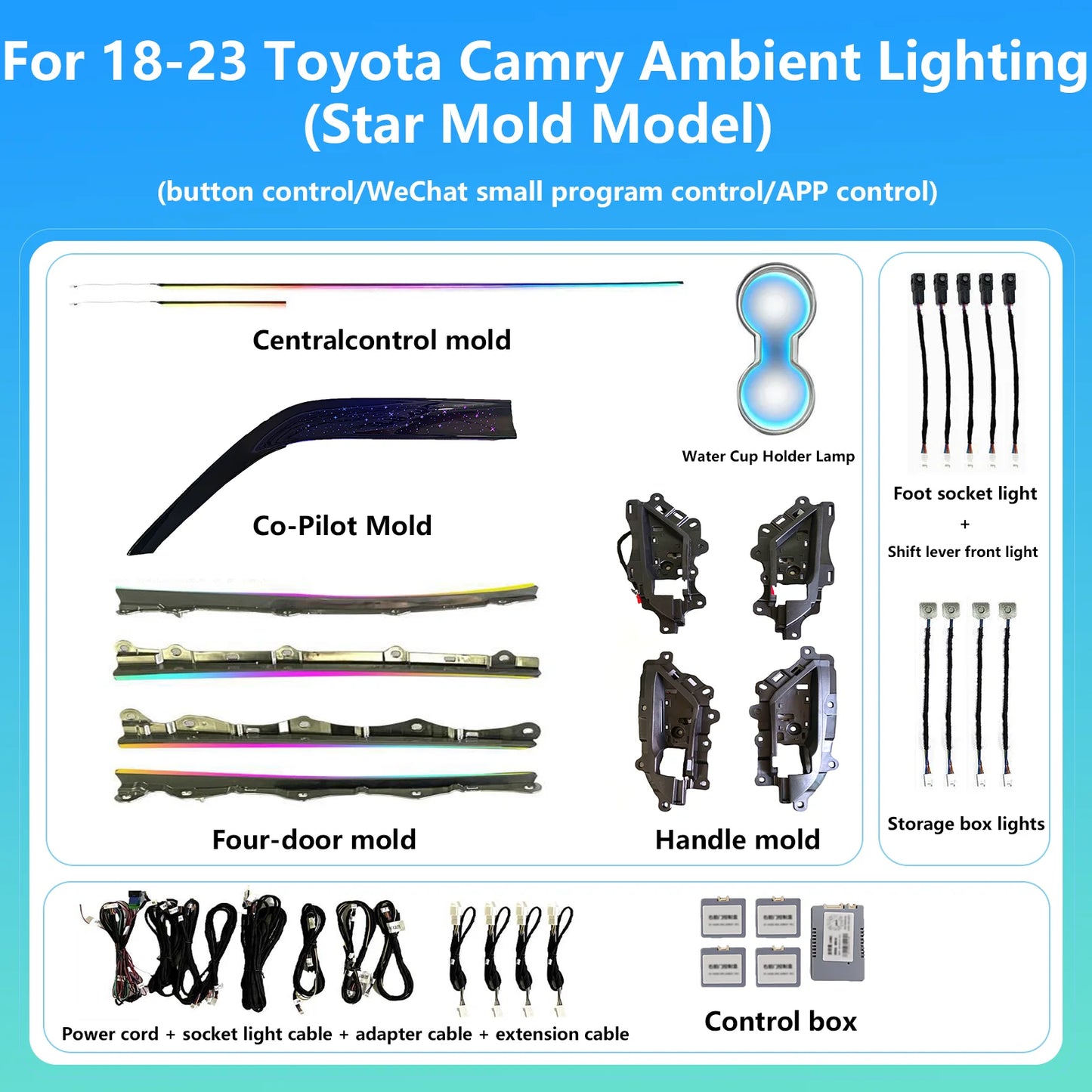 Ezonetronics Ambient Light LED For Toyota Camry 2018-2023 Atmosphere environtal Molded Trim ambilight Lighting Dynamic Magic